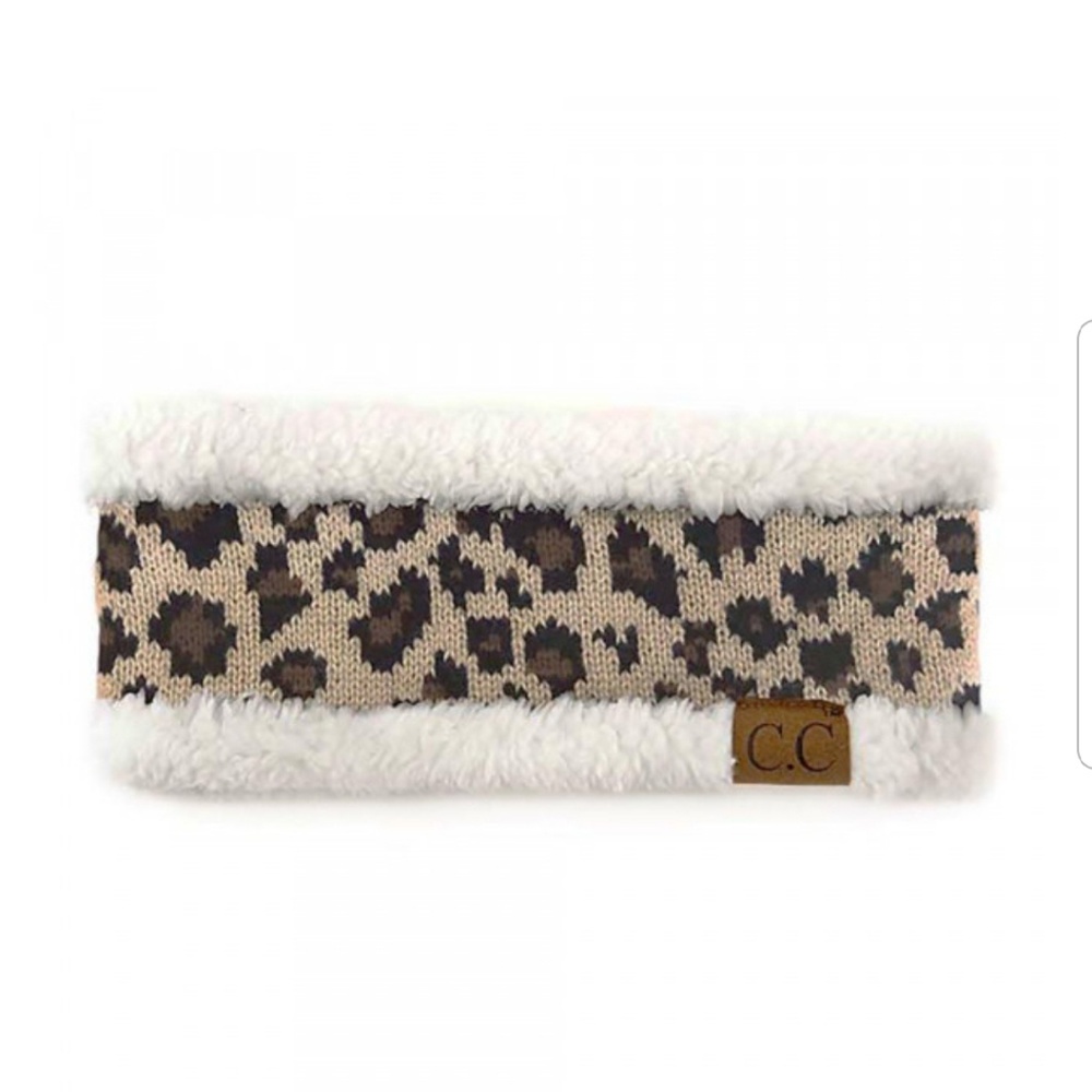 CC Head Wrap/Band. Leopard/White - Picture 3 of 6